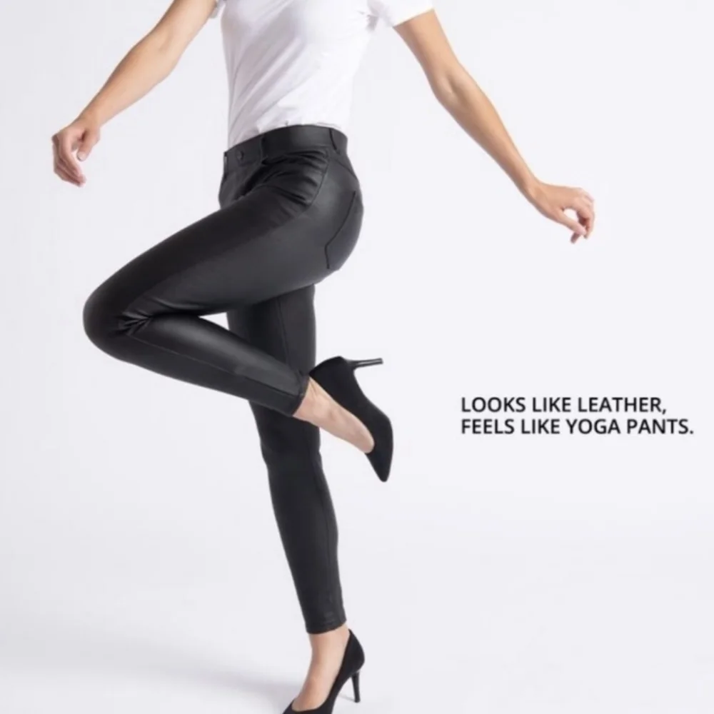 Betabrand Faux Leather Pants Medium Black 31X25 - Picture 1 of 14